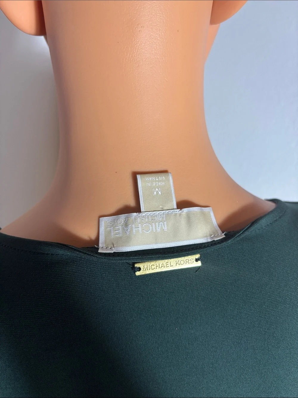 Michael Kors Deep Green Belted Midi Dress